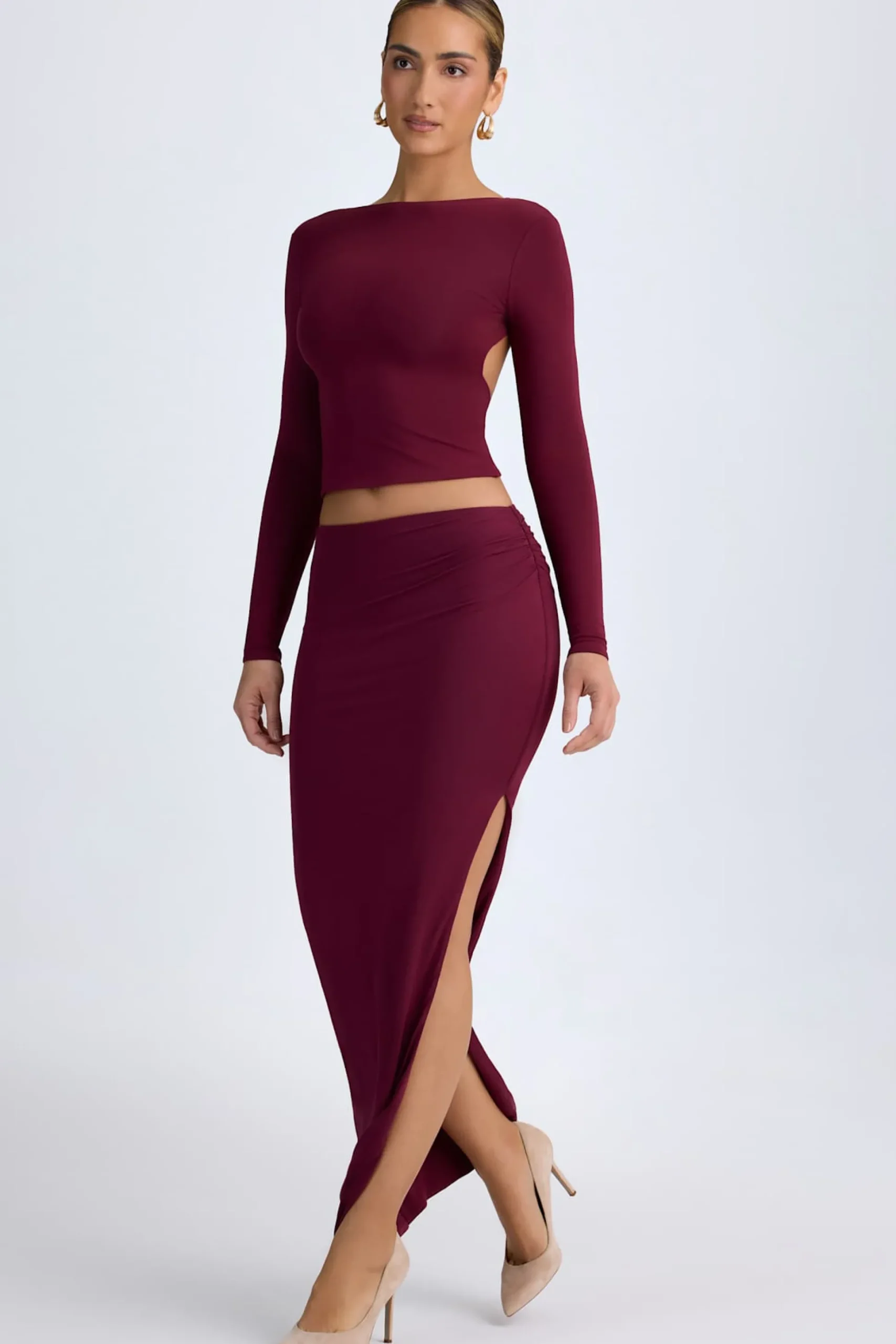 Oh Polly Skirts & Skorts | Bottoms^Modal Low-Rise Maxi Skirt in Wine Red WineRed