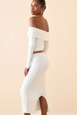 Oh Polly Skirts & Skorts | Bottoms^Modal Mid-Rise Midaxi Skirt in White