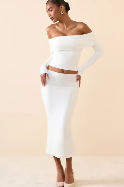 Oh Polly Skirts & Skorts | Bottoms^Modal Mid-Rise Midaxi Skirt in White
