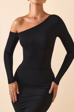 Oh Polly Tops | Fall Outfits^Modal Off-Shoulder Bodysuit in Black