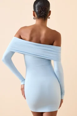 Oh Polly Fall Outfits^Modal Off-Shoulder Mini Dress in Ice Blue IceBlue