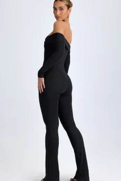 Oh Polly Jumpsuits & Unitards^Modal Off-Shoulder Ruched Jumpsuit in Black