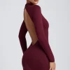 Oh Polly Elevated Essentials | Fall Outfits^Modal Open-Back Long-Sleeve Mini Dress in Plum
