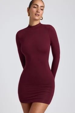Oh Polly Elevated Essentials | Fall Outfits^Modal Open-Back Long-Sleeve Mini Dress in Plum
