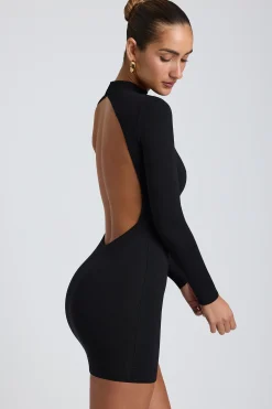 Oh Polly Elevated Essentials | Fall Outfits^Modal Open-Back Long-Sleeve Mini Dress in Black