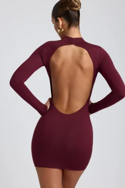 Oh Polly Elevated Essentials | Fall Outfits^Modal Open-Back Long-Sleeve Mini Dress in Plum