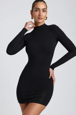Oh Polly Elevated Essentials | Fall Outfits^Modal Open-Back Long-Sleeve Mini Dress in Black