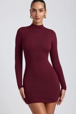 Oh Polly Elevated Essentials | Fall Outfits^Modal Open-Back Long-Sleeve Mini Dress in Plum