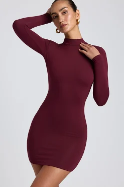 Oh Polly Elevated Essentials | Fall Outfits^Modal Open-Back Long-Sleeve Mini Dress in Plum
