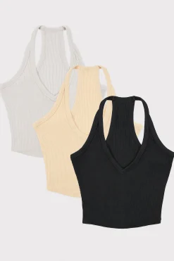 Oh Polly Women'S Clothing Sale - $65 And Under^Modal Rib V Neck Tank Top Bundle Multi