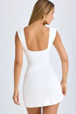 Oh Polly Elevated Essentials^Modal Ruched A-Line Mini Dress in White