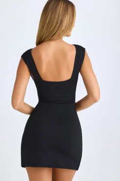 Oh Polly Elevated Essentials | Night Out^Modal Ruched A-Line Mini Dress in Black