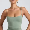 Oh Polly Co-Ords | Tops^Modal Ruched Layered Tank Top in Sage Green SageGreen