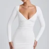 Oh Polly Women'S Clothing Sale - $65 And Under^Modal Ruched Long-Sleeve Mini Dress in White