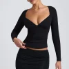 Oh Polly Co-Ords | Elevated Essentials^Modal Ruched Long-Sleeve Top in Black