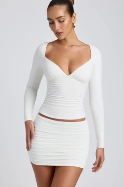 Oh Polly Co-Ords | Tops^Modal Ruched Long-Sleeve Top in White