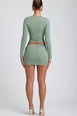 Oh Polly Skirts & Skorts | Co-Ords^Modal Ruched Mid-Rise Mini Skirt in Sage Green