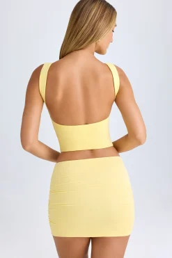 Oh Polly Skirts & Skorts | Co-Ords^Modal Ruched Mid-Rise Mini Skirt in Lemon Sherbet