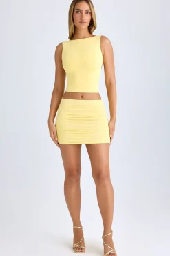 Oh Polly Skirts & Skorts | Co-Ords^Modal Ruched Mid-Rise Mini Skirt in Lemon Sherbet
