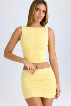 Oh Polly Skirts & Skorts | Co-Ords^Modal Ruched Mid-Rise Mini Skirt in Lemon Sherbet