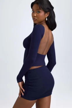 Oh Polly Skirts & Skorts | Bottoms^Modal Ruched Mid-Rise Mini Skirt in True Navy TrueNavy