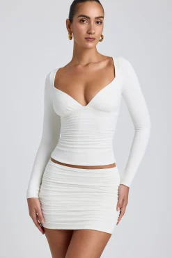 Oh Polly Skirts & Skorts | Co-Ords^Modal Ruched Mid-Rise Mini Skirt in White