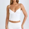 Oh Polly Co-Ords^Modal Ruched Mini Shorts in White