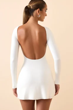 Oh Polly Fall Outfits^Modal Ruched Open-Back Mini Dress in White
