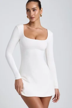 Oh Polly Women'S Clothing Sale - $65 And Under^Modal Square Neck Long Sleeve Mini Dress in White