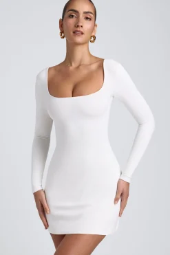 Oh Polly Women'S Clothing Sale - $65 And Under^Modal Square Neck Long Sleeve Mini Dress in White