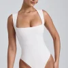 Oh Polly Elevated Essentials | Fall Outfits^Modal Square-Neck Bodysuit in White