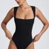 Oh Polly Elevated Essentials | Fall Outfits^Modal Square-Neck Bodysuit in Black