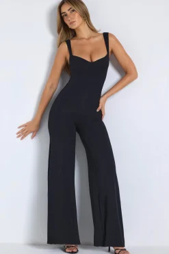 Oh Polly Jumpsuits & Unitards | Fall Outfits^Modal Sweetheart Neckline Wide Leg Jumpsuit in Black