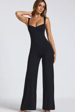 Oh Polly Jumpsuits & Unitards | Fall Outfits^Modal Sweetheart Neckline Wide Leg Jumpsuit in Black