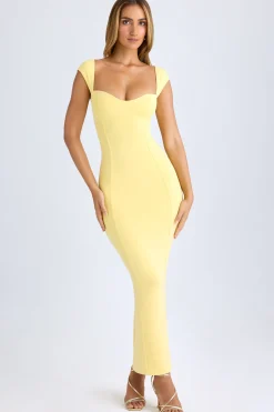 Oh Polly Wedding Guest^Modal Sweetheart-Neck Maxi Dress in Lemon Sherbet