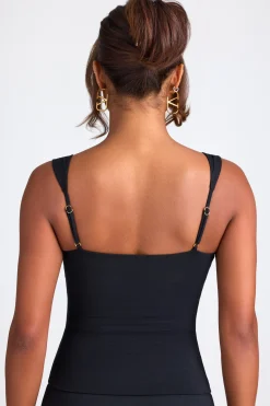 Oh Polly Co-Ords | Tops^Modal Sweetheart-Neck Top in Black