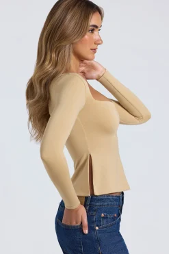 Oh Polly Women'S Clothing Sale - $65 And Under | Women'S Clothing Sale - $40 And Under^Modal Sweetheart-Neck Top in Sand
