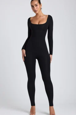 Oh Polly Elevated Essentials | Fall Outfits^Modal Tall Scoop-Neck Cross-Back Jumpsuit in Black