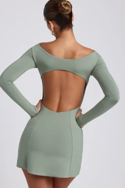 Oh Polly Women'S Clothing Sale - $65 And Under | Women'S Clothing Sale - $40 And Under^Modal Twist-Front Long-Sleeve Mini Dress in Sage Green SageGreen