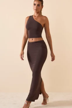 Oh Polly Skirts & Skorts | Bottoms^Modal Twist-Front Maxi Skirt in Chocolate Brown