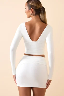 Oh Polly Skirts & Skorts | Bottoms^Modal Twist-Front Mid-Rise Mini Skirt in White