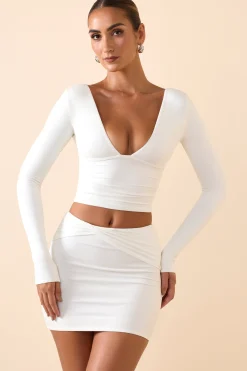 Oh Polly Skirts & Skorts | Bottoms^Modal Twist-Front Mid-Rise Mini Skirt in White