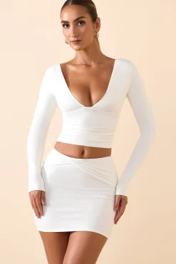 Oh Polly Skirts & Skorts | Bottoms^Modal Twist-Front Mid-Rise Mini Skirt in White