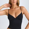 Oh Polly Co-Ords | Tops^Modal V-Neck Ruched Camisole Top in Black