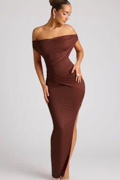 Oh Polly Women'S Clothing Sale - $65 And Under^Multiwear Cowl Neck Wrap Over Evening Gown in Chocolate Brown ChocolateBrown