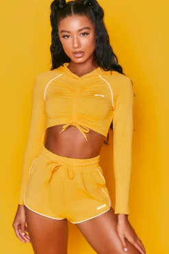 Oh Polly Women'S Clothing Sale - $65 And Under | Women'S Clothing Sale - $40 And Under^New Goals Cropped Ruched Hoodie in Orange
