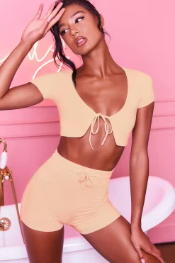 Oh Polly Women'S Clothing Sale - $65 And Under | Women'S Clothing Sale - $40 And Under^No Plans Bodycon Mini Shorts in Peach