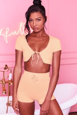 Oh Polly Women'S Clothing Sale - $65 And Under | Women'S Clothing Sale - $40 And Under^No Plans Bodycon Mini Shorts in Peach
