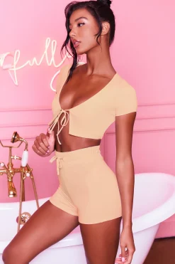 Oh Polly Women'S Clothing Sale - $65 And Under | Women'S Clothing Sale - $40 And Under^No Plans Bodycon Mini Shorts in Peach