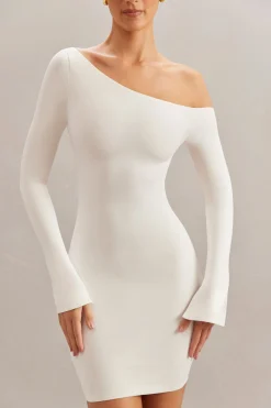 Oh Polly Bride To Be^Off The Shoulder Mini Dress in Ivory